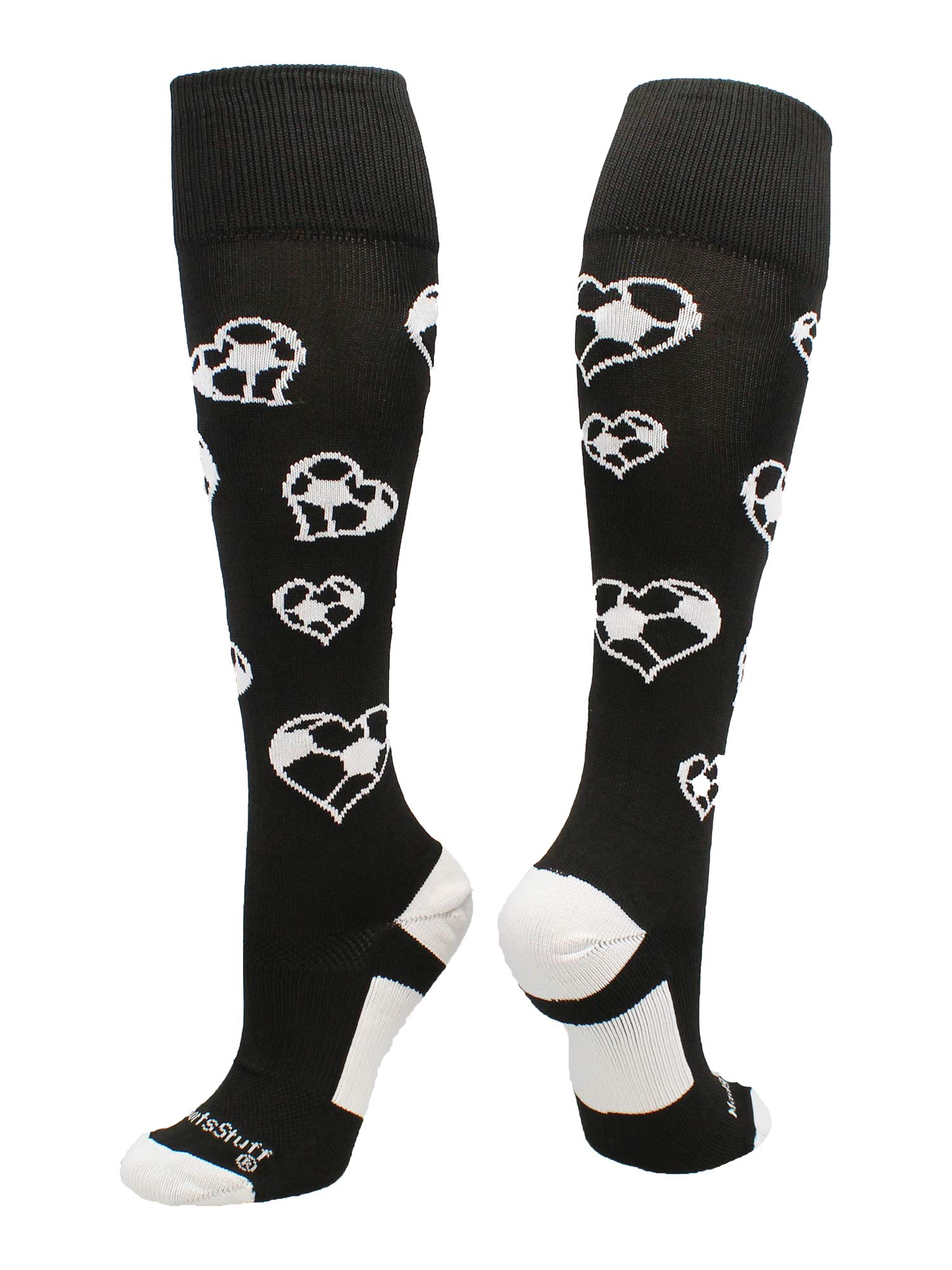 MadSportsStuff Love Soccer Hearts Socks Over The Calf