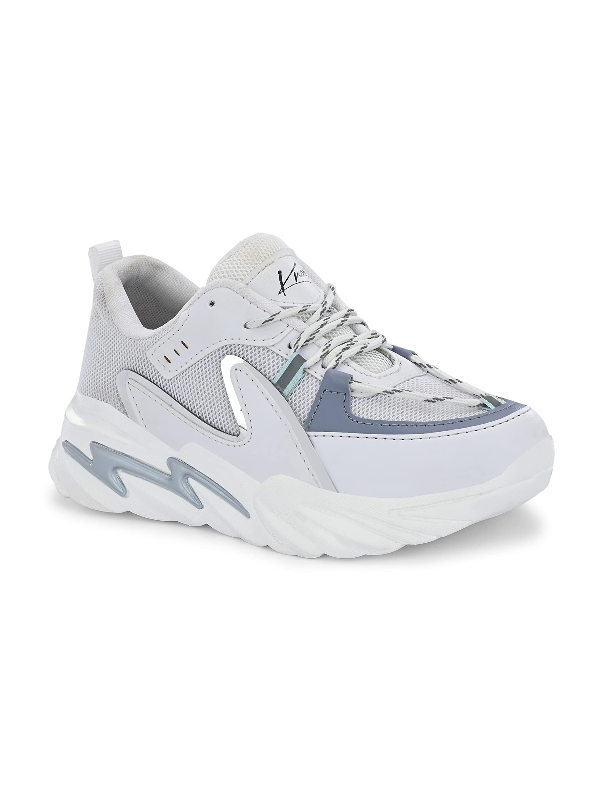 KNOOS White Synthetic Walking Running Gym Training Workout Casual Canvas Shoes for Women Sneakers Shoes for Girls - 5 UK (B0BXS9489L) Amazon Price History, Amazon Price Tracker
