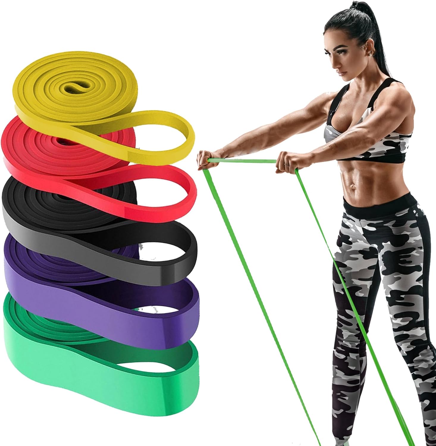 Resistance Bands – Exercise Band Pull Up Assist Bands, Stretch Resistance Band, Exercise bands, Power-lifting Bands for Resistance Training, Ideal for Home Workouts