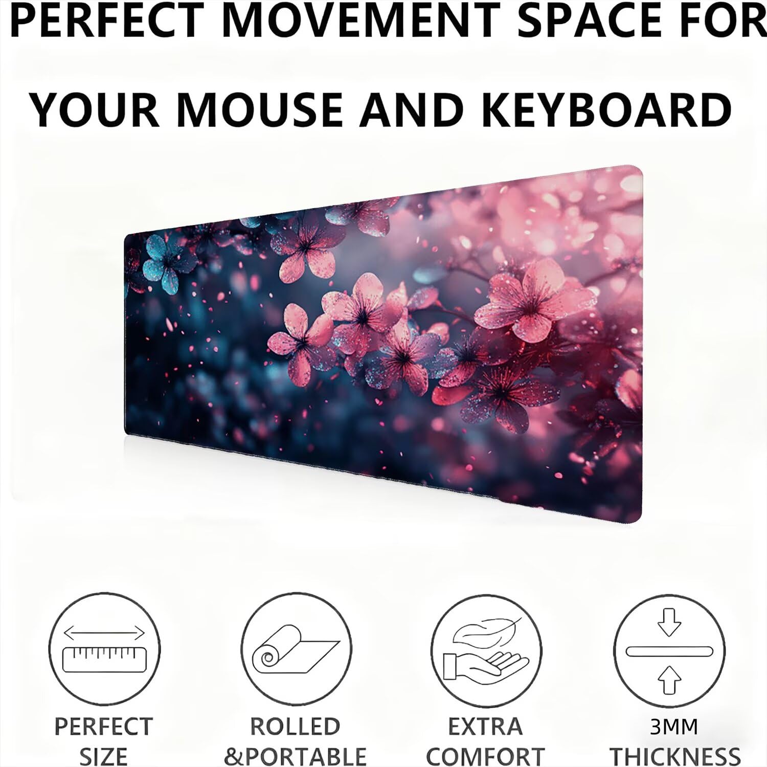 Podkładka pod mysz, podkładka pod mysz XXL 1200 x 600 podkładka pod mysz dla graczy, wodoodporna gumowa podstawa, duża podkładka pod mysz do gier na biurko szyte krawędzie wodoodporna antypoślizgowa