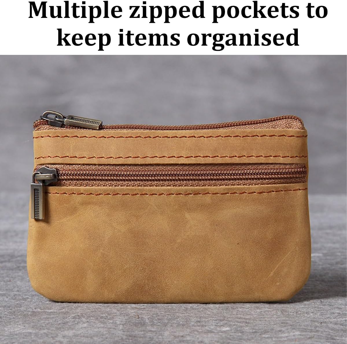 1 Pcs Leather Mens Tray Purses Coin Purse Cash Change Wallet Coin Holder Money Pouch Key Wallet Pouch Gifts for Men Dad Father (Retro Brown), Brown, One Size, /