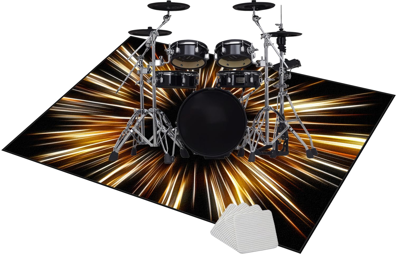 Elektroniczna mata perkusyjna, maty perkusyjne, mata akustyczna, dźwiękoszczelna mata do instrumentów muzycznych, antypoślizgowa mata na baterie 180 x 160 cm