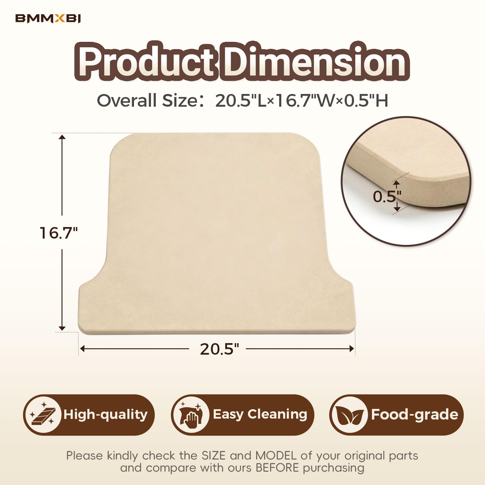 Tabla de hornear de piedra de cordierita de repuesto para horno de pizza de gas Ooni Koda 16, piedra de pizza para horno de pizza Ooni, tabla de hornear pizza de repuesto para Ooni Koda 16, accesorios