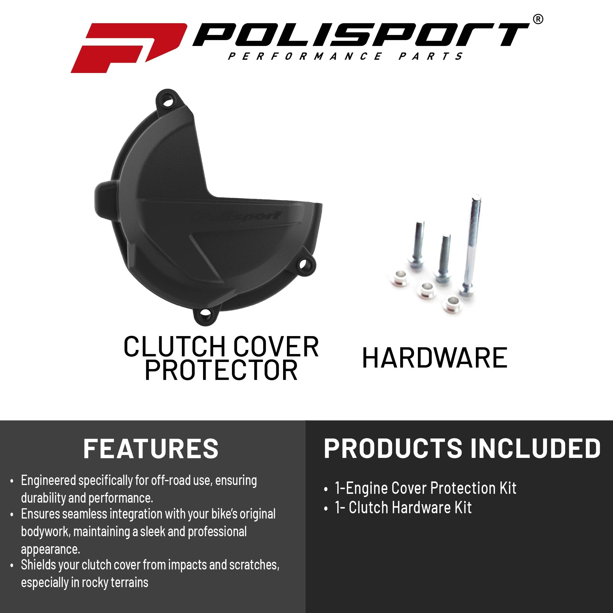 Polisport 8465800001 - Protecteur de Carter d'embrayage en Polyamide résistant aux Chocs Compatible avec Les Motos Beta en Couleur Noir