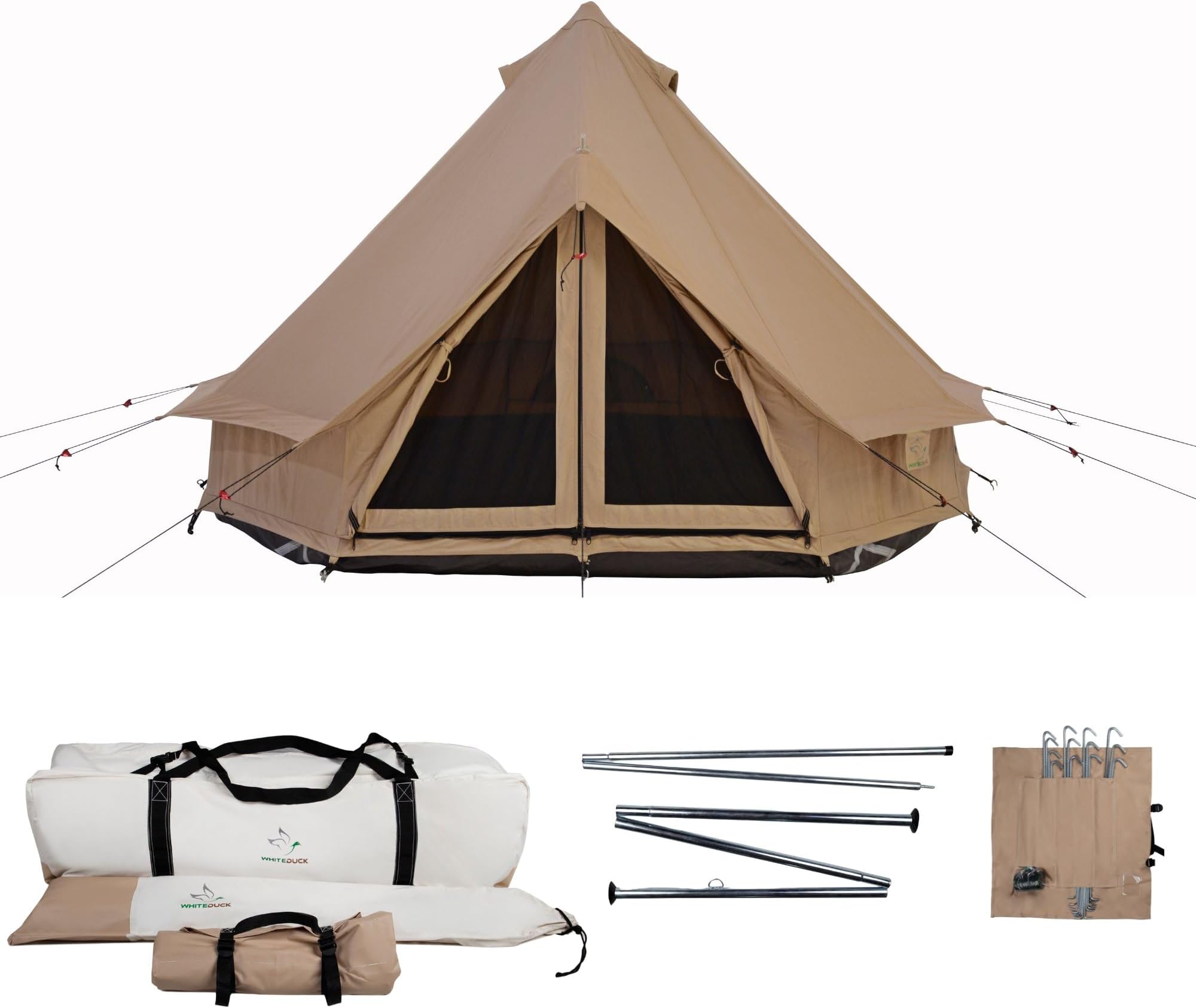Regatta Canvas Bell Tent - w/StoveJack, Waterproof, 4 Season Luxury Outdoor Camping and Glamping Yurt Tent