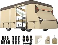 Umbrauto 7-Layer Class C RV Cover 23-26 ft - Heavy-Duty Windproof Waterproof Motorhome Cover with Breathable Vents & Extra Straps