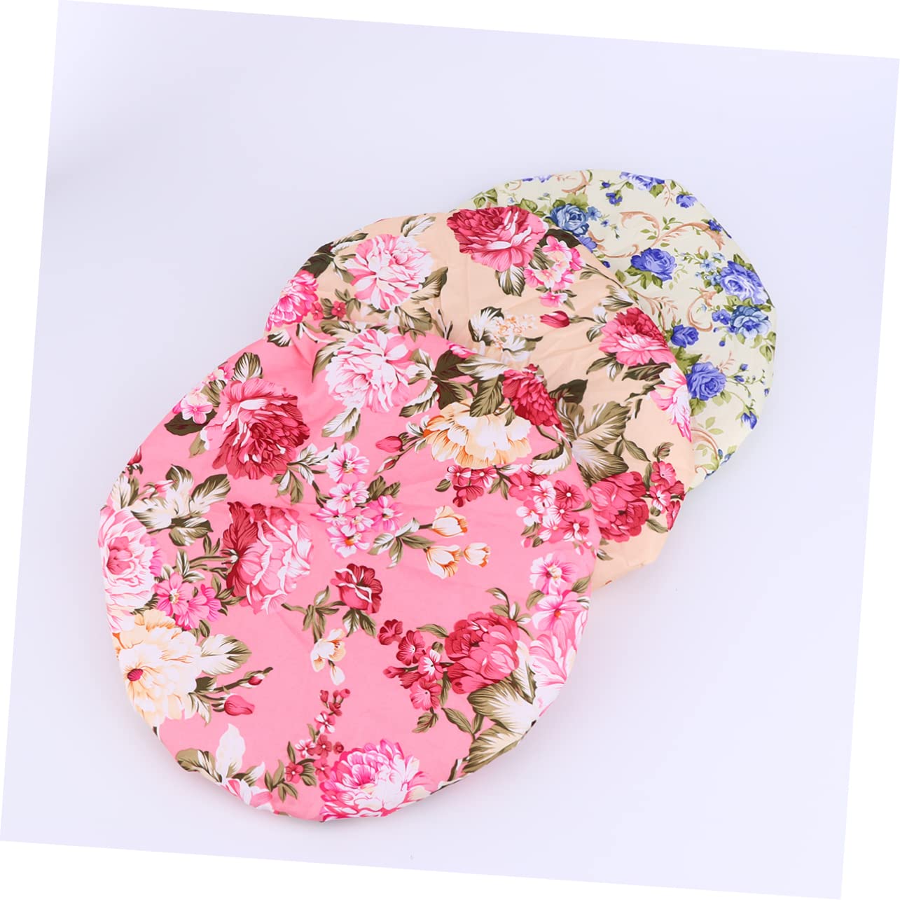 Healeved 9stücke Wasserdichte Duschhaube Mit Doppelter Schicht Stylische Badekappen Für Damen Und Mädchen Blume Rosa Blume Aprikose Aus Peva