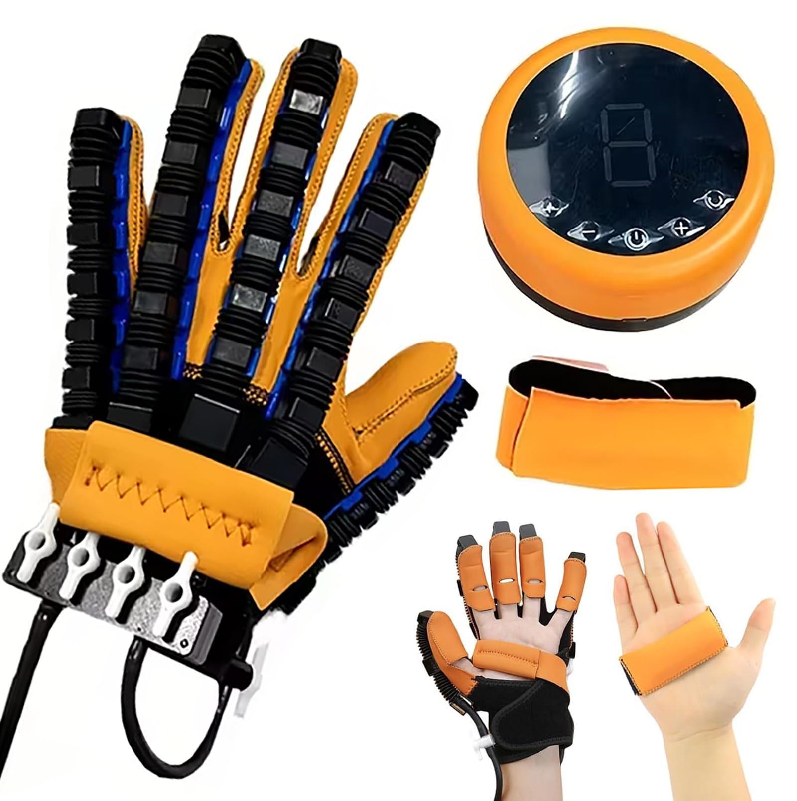 Guante Robótico De Rehabilitación para La Mano, Dispositivos para Fortalecer La Mano, Equipo para La Recuperación De La Función De Los Dedos, Velocidad Ajustable Left Hand M