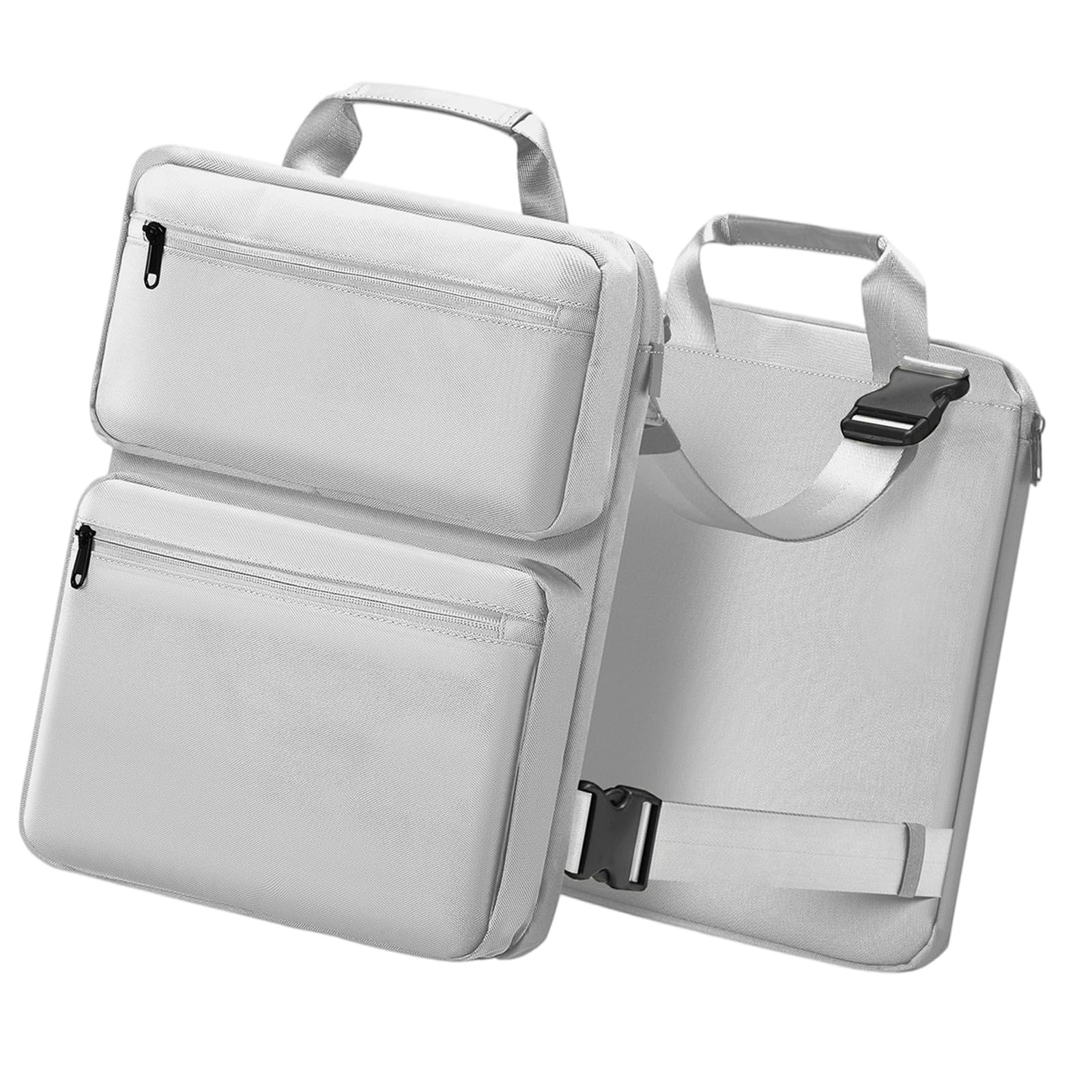 Borsa per computer espandibile a scomparti multipli con protezioni antiurto in tessuto Comoda maniglia Soluzione archiviazione da viaggio Custodia per laptop antiurto
