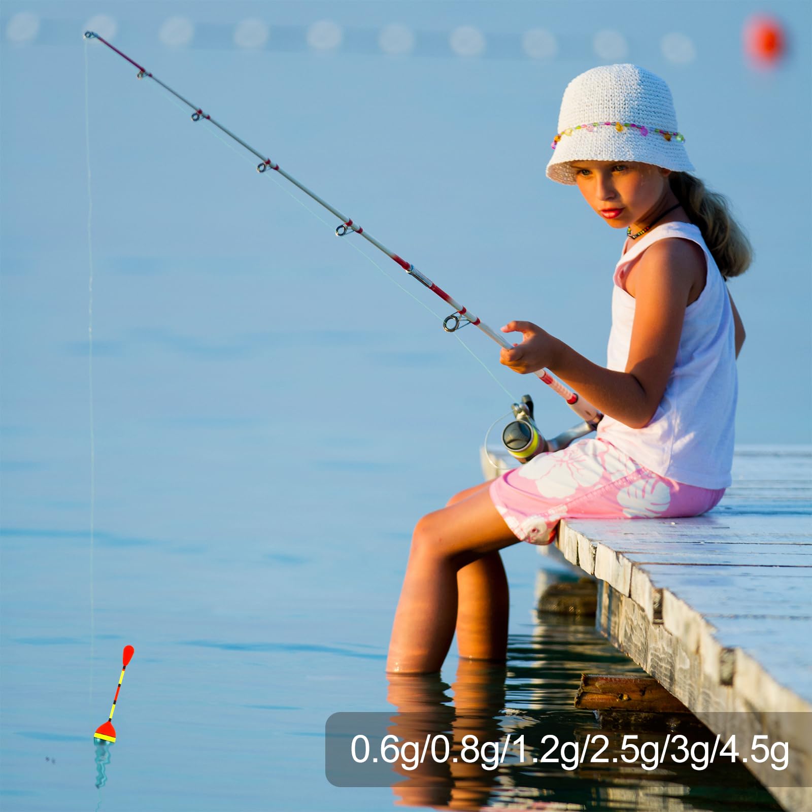 VIPMOON 10 Pièces Flotteurs de PêChe, Flotteurs ovales, Haute Sensibilité Flotteur Convient à la Plupart des Types de pêche. (0.6g/0.8g/1.2g/2.5g/3g/4.5g)