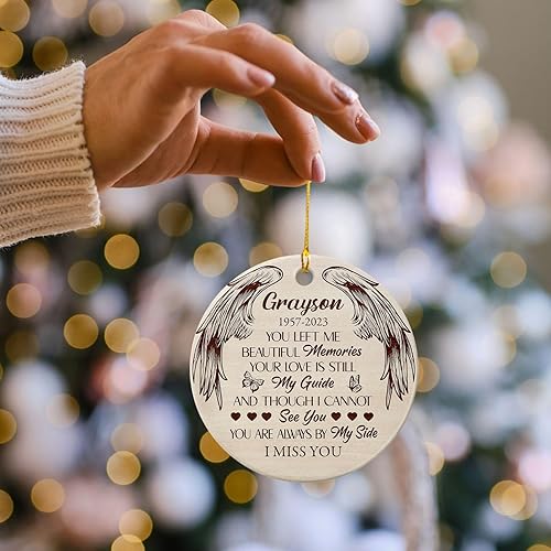 Vista 66 de Adorno de cerámica con cardenal personalizado en memoria amorosa, los seres queridos pueden dejar este mundo pero nunca dejan nuestros corazones