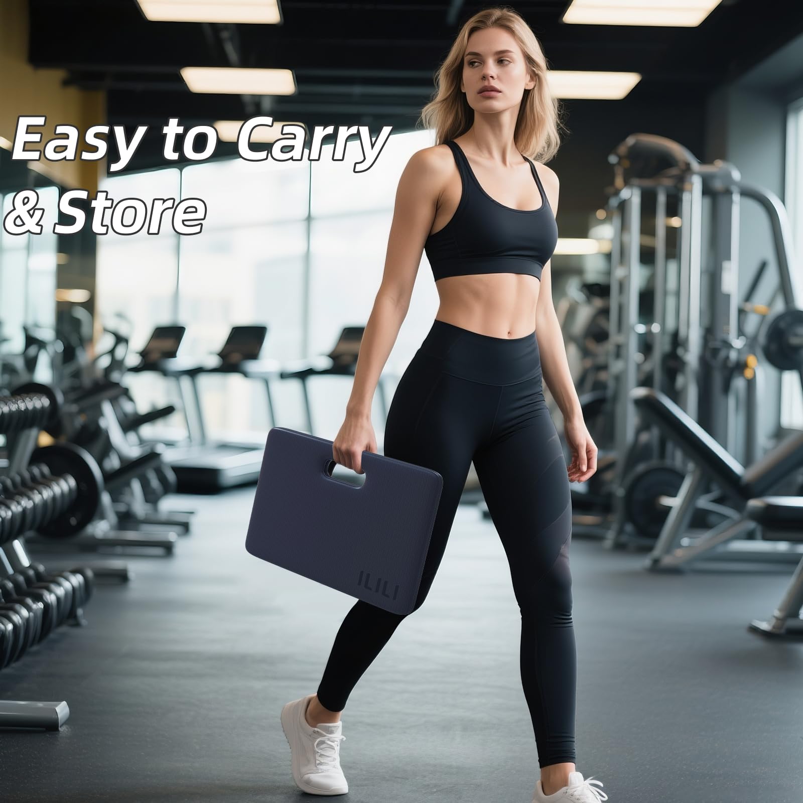 ilili Foldable Yoga Kneeling Mat 1inch, TPE Soft Cushion for Knee Push-ups, Plank Support Pad, Elbow/Knee Support Folding Mat, Portable and Lightweight for Yoga Pilates, Fitness Exercise, Outdoor