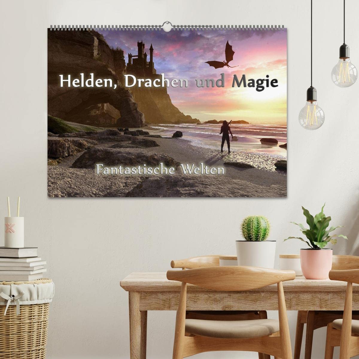 Helden, Drachen und Magie (Wandkalender 2026 DIN A2 quer), CALVENDO Monatskalender: 12 wundervolle Fantasybilder, die sie durch das Jahr begleiten. (CALVENDO Kunst)