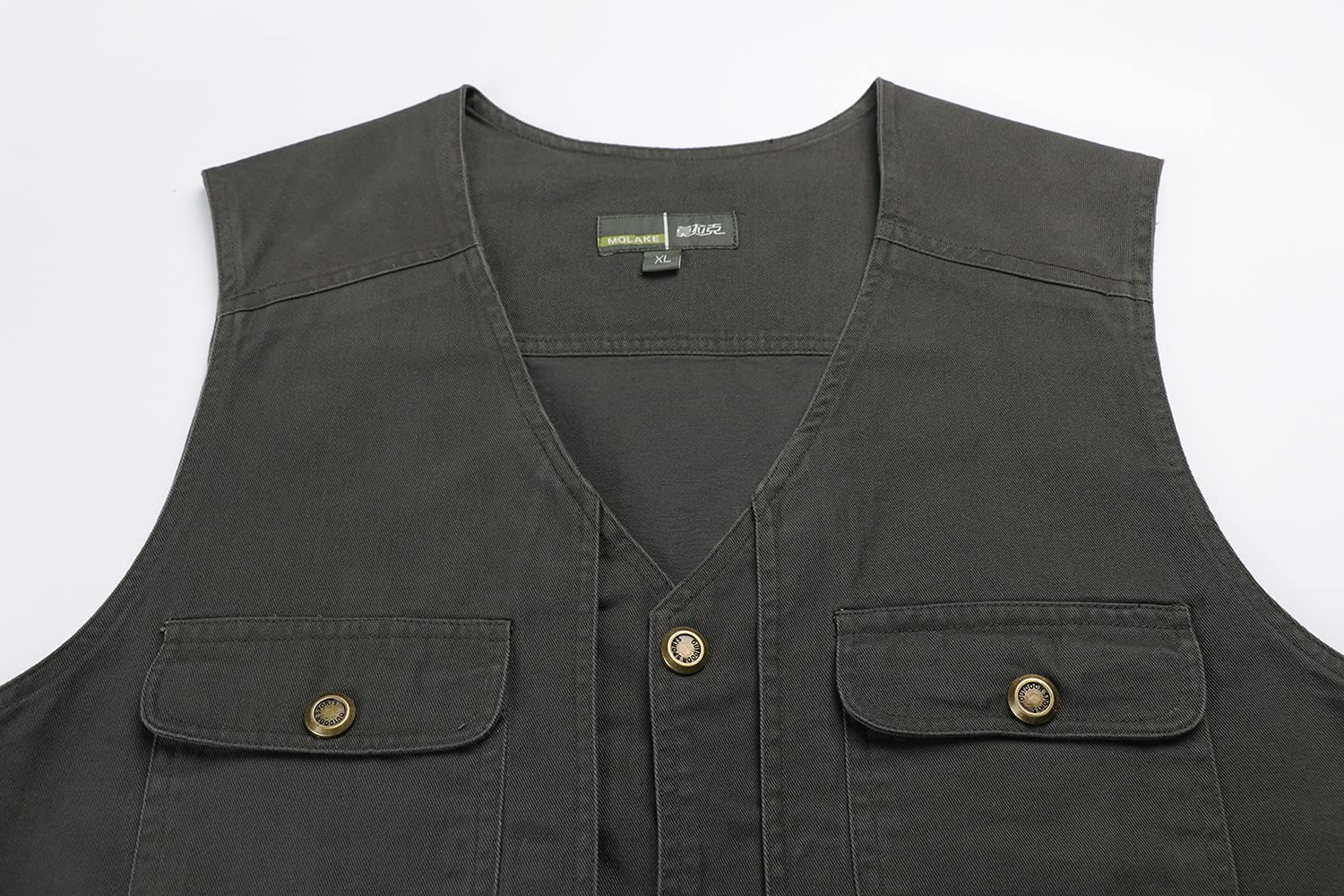 Chaleco de Pesca para Hombre Chaleco Deportivos de Caza Trabajo con Multibolsillos Chaleco Tipo Safari Chaqueta Sin Mangas de Fotografia con Botones de Presión
