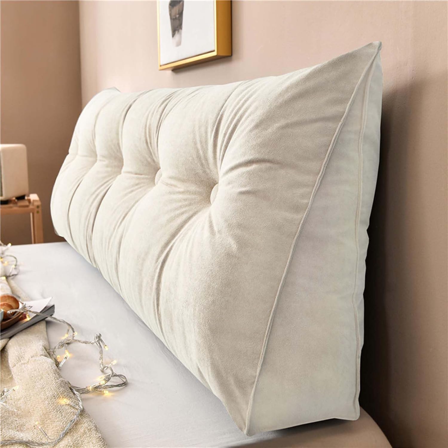 Cabecero de Cama Almohadas de Lectura cojín de Respaldo Almohada de Apoyo Larga cojín Triangular para cabecero de Cama, sofás,07,150x50x20cm