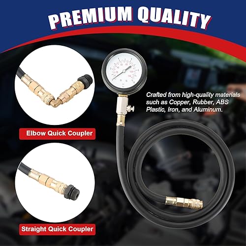 Miniatura 5 de Kit de comprobador de presión de aceite, herramienta profesional de medidor de presión de aceite para prueba de diagnóstico del motor, herramienta