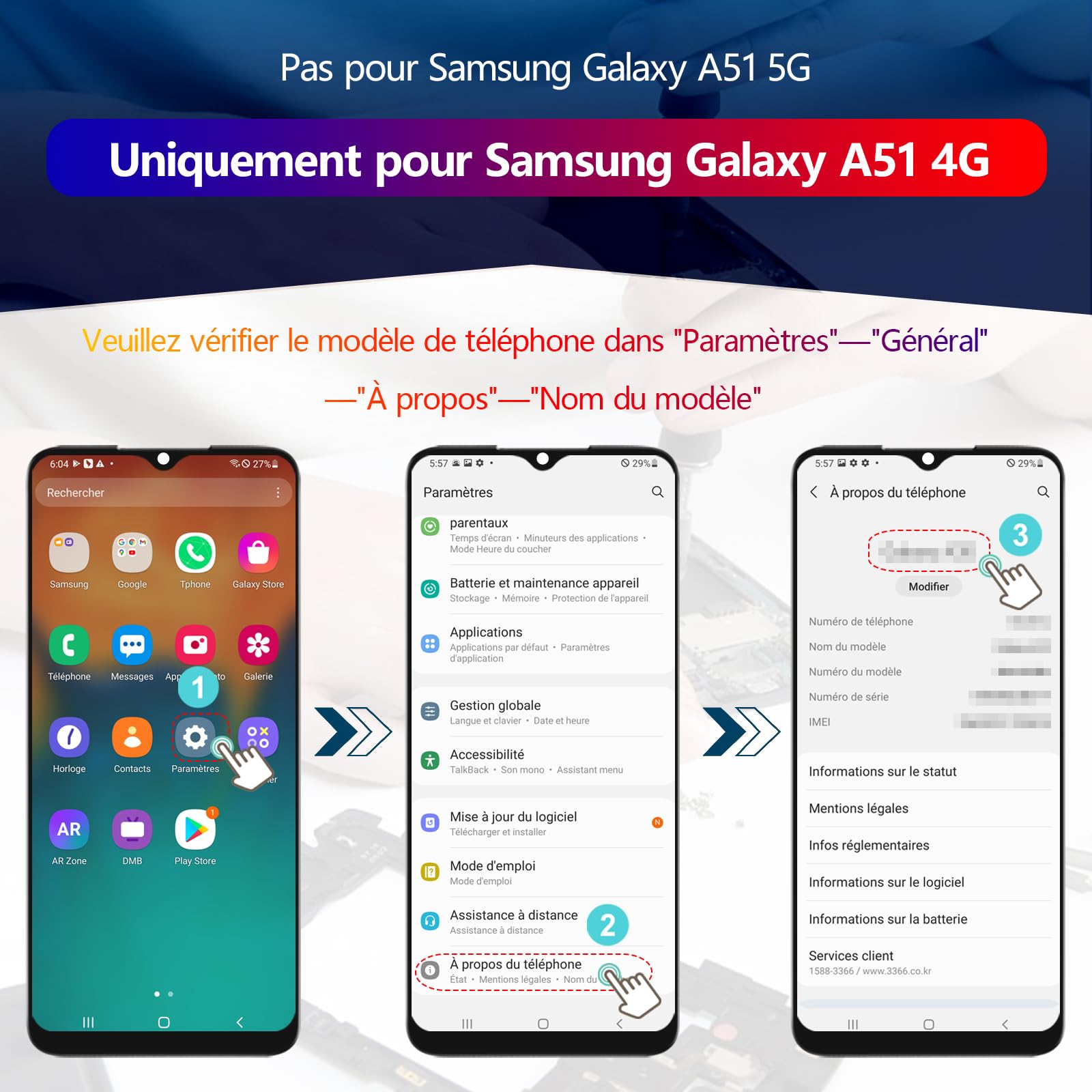 RongZy Écran de Rechange pour 6.5" Samsung Galaxy A51 Écran LCD + Vitre Numériseur Tactile Capteur Assemblé Remplacement pour Galaxy A51 A515F(Noir avec Cadre)