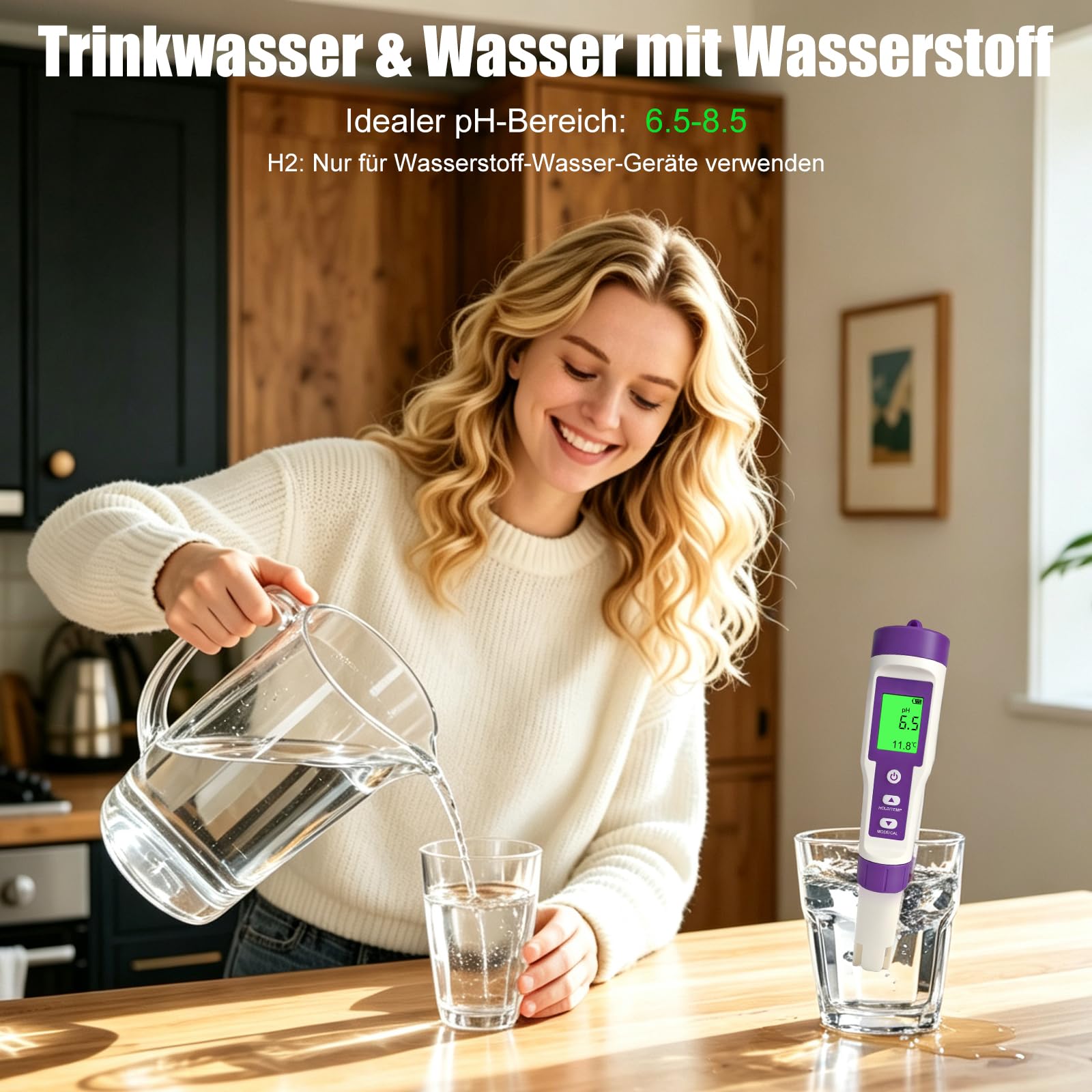pH und Chlor Messgerät Pool, pH Messgerät Wasser, Chlortester Pool