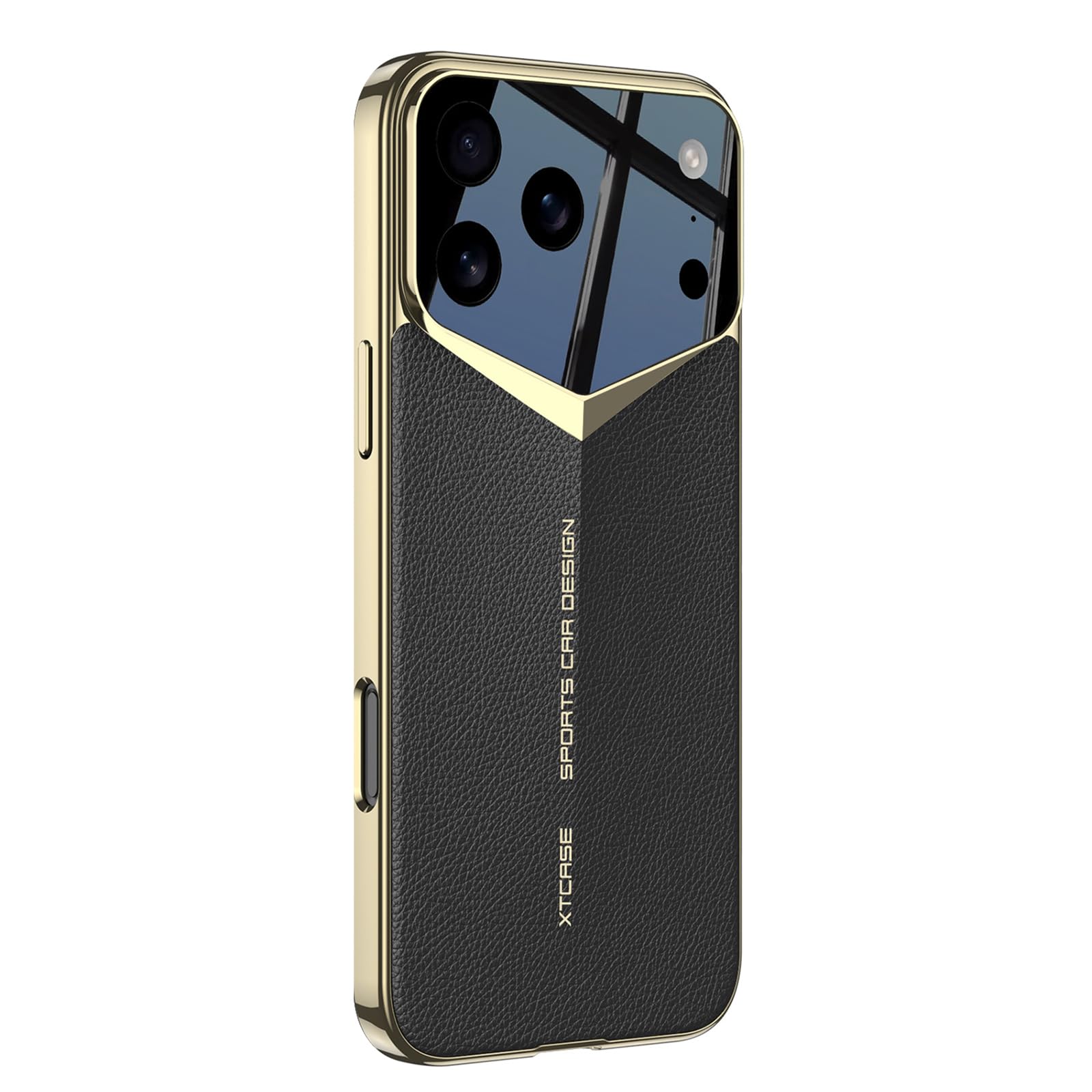 Coque iPhone 17 Pro Max fine antichoc cuir et électroplatée