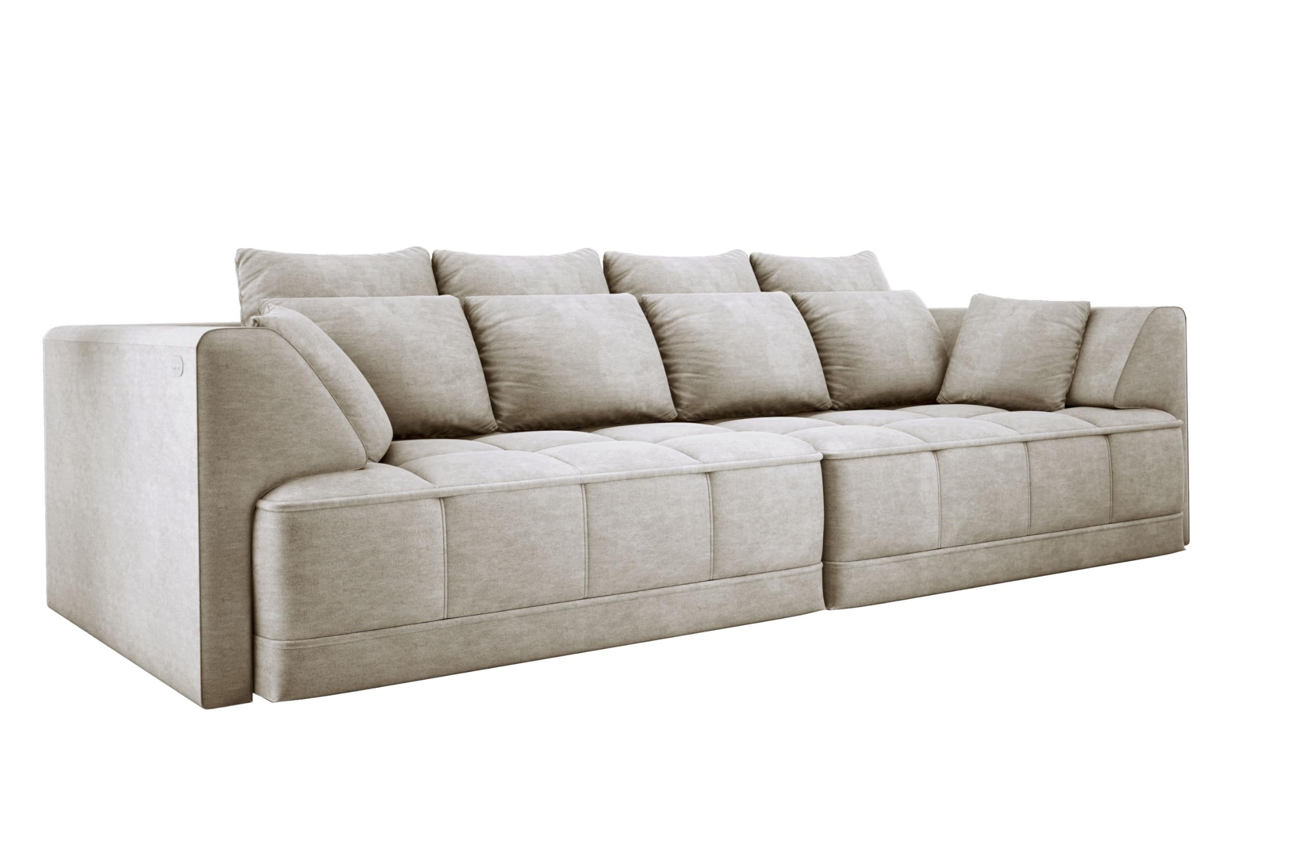 Big Sofa Tiga XXL, Schlafsofa, Couch, Schlafcouch mit Schlaffunktion 302 cm Breit (Cloud 3)