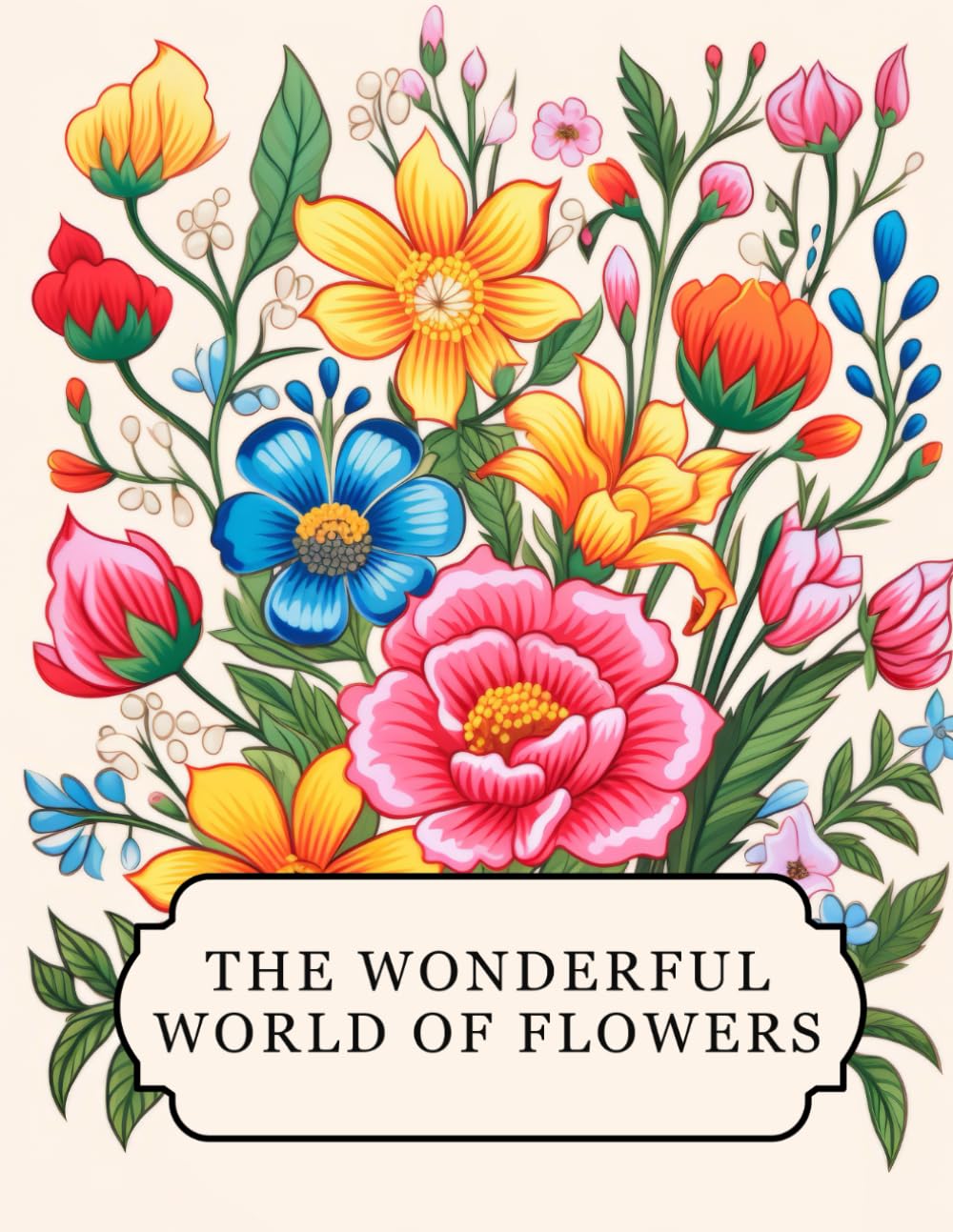 The wonderful world of flowers: A flower coloring book for adults with 50 beautiful designs. Perfect for relaxation, stress relief and creativity (Beautiful worlds)