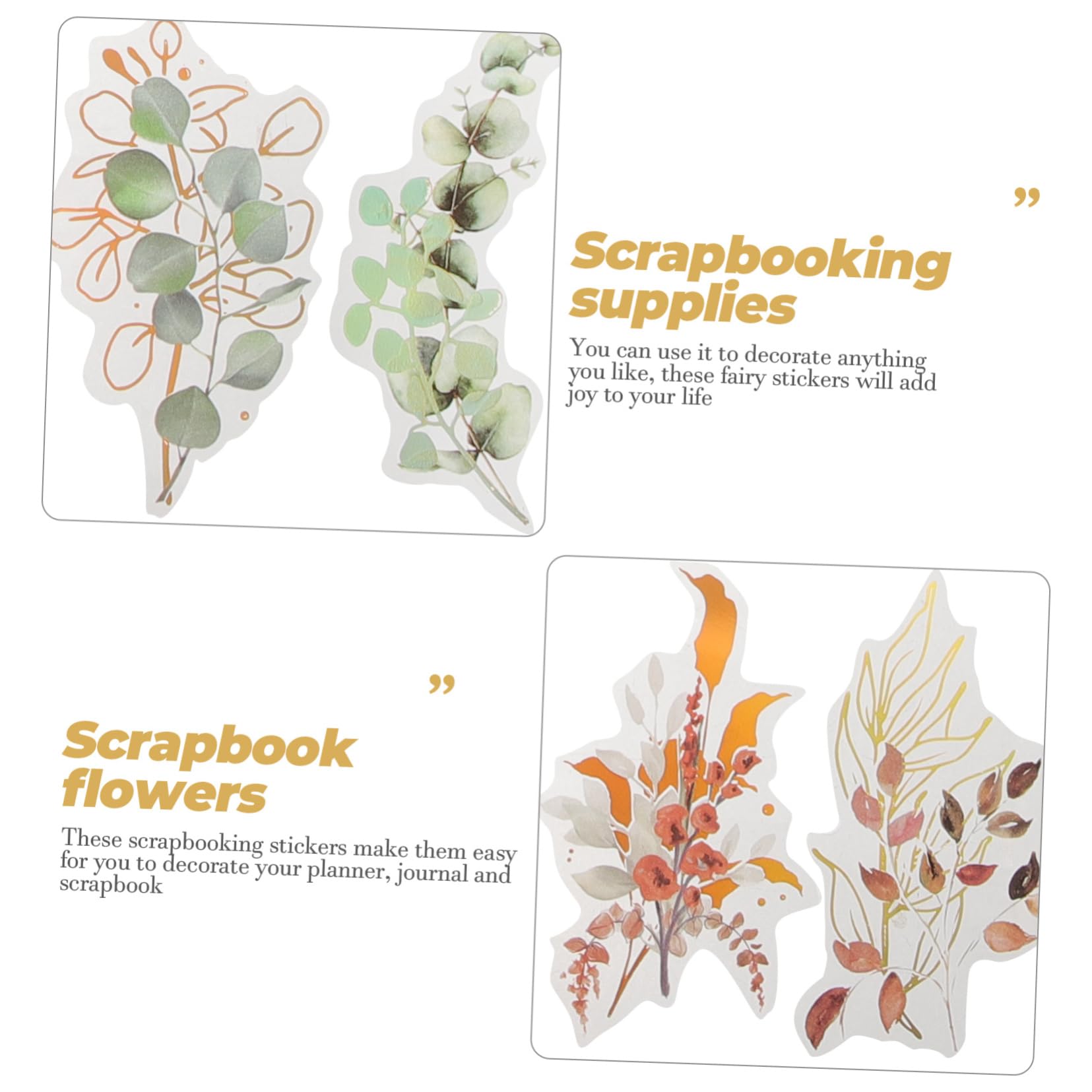 Gadpiparty 2 Set Adesivi Olografici Decorativi Per Scrapbooking Adesivi Per Piante Accessori Per Planner E Fai Da Te Stile 240 Pezzi * 2