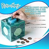 Vista 7 de Caja Meeseeks de Rick and Morty, 4 1/2", alcancía de cerámica para colección.
