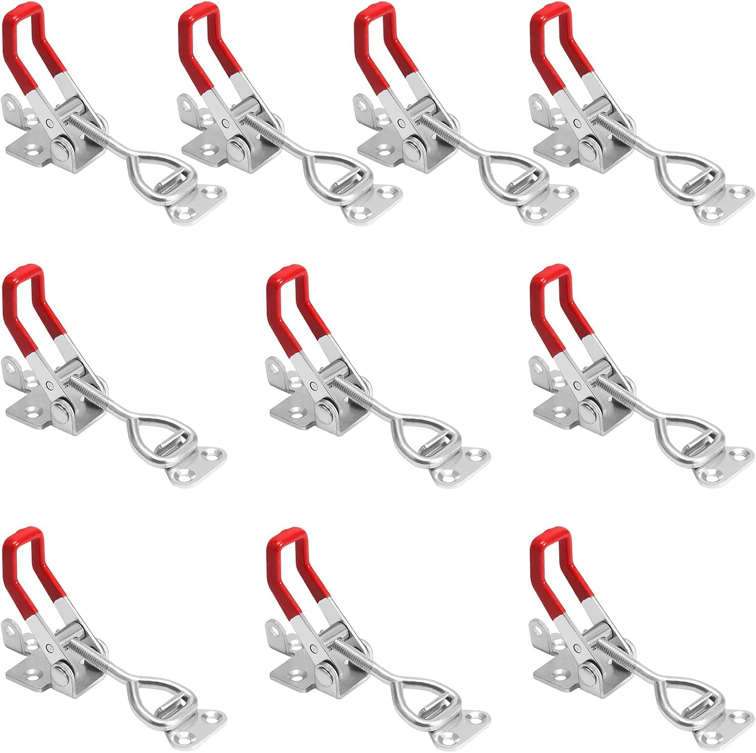 MUKCHAP 10 Pack Toggle Clamp 4002, Adjustable Pull Latch for Door Box Lid Jig, 551lbs Capacity