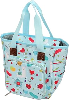 Knitting Yarn Bag, Portable Crochet Storage Tote Bag for Crochet Hooks, Knitting Needles, Yarn Skeins,Knitting Accessories Organizer,Suitable for Beginners and Experienced Crochet Lovers (Sky Blue)