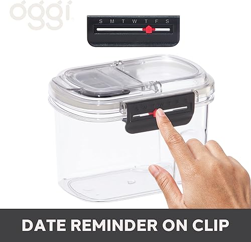 Miniatura 6 de Oggi Easi Grip - Contenedor de almacenamiento a prueba de humedad de 23 onzas, recipiente sellable sin BPA, tapa de vertido abatible, recordatorio