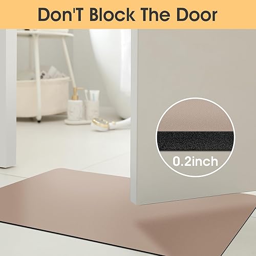 Miniatura 4 de Alfombra de baño ultra fina y antideslizante para debajo de la puerta, ultra absorbente, de secado rápido y lavable a máquina, tapetes con parte