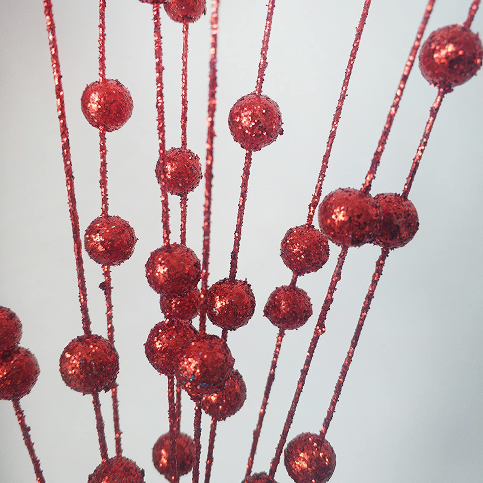 Lot de 100 tiges de baies de houx artificielles de Noël, 35 cm, baies de Noël artificielles pour bricolage, artisanat, couronne, guirlande, décorations de Noël