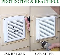 Vista 6 de Funmit Cubierta de ventilación con rejillas de 6 pulgadas que detiene la anidación de pájaros para secadora exterior, cubierta de ventilación