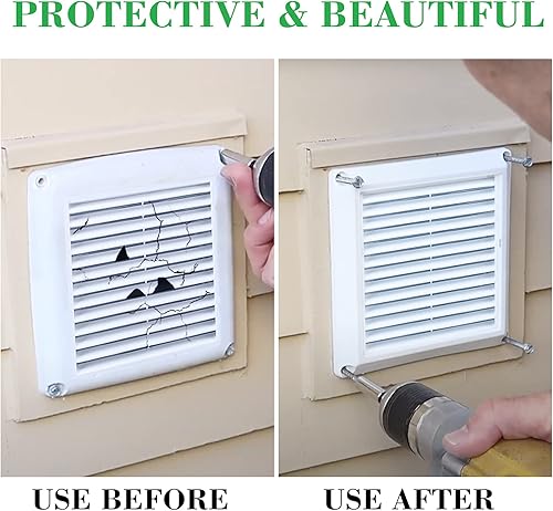 Miniatura 6 de Funmit Cubierta de ventilación con rejillas de 6 pulgadas que detiene la anidación de pájaros para secadora exterior, cubierta de ventilación de