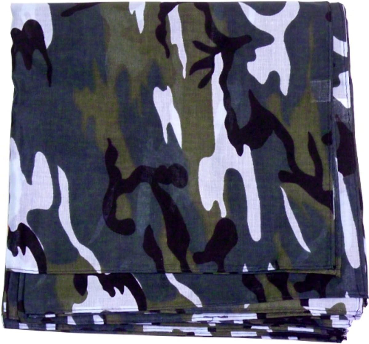 Bandanas By The Dozen 100% Cotton, Head Wrap 22" x 22", Camouflage, Size 22" X 22"