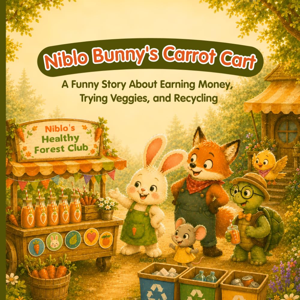 Niblo Bunny's Carrot Cart: A Funny Story About Earning Money, Trying Veggies, and Recycling