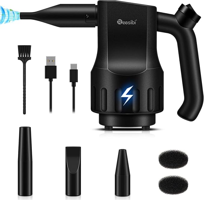 Reesibi Super Mini Cordless Air Duster, 8000mAh Rechargeable Battery