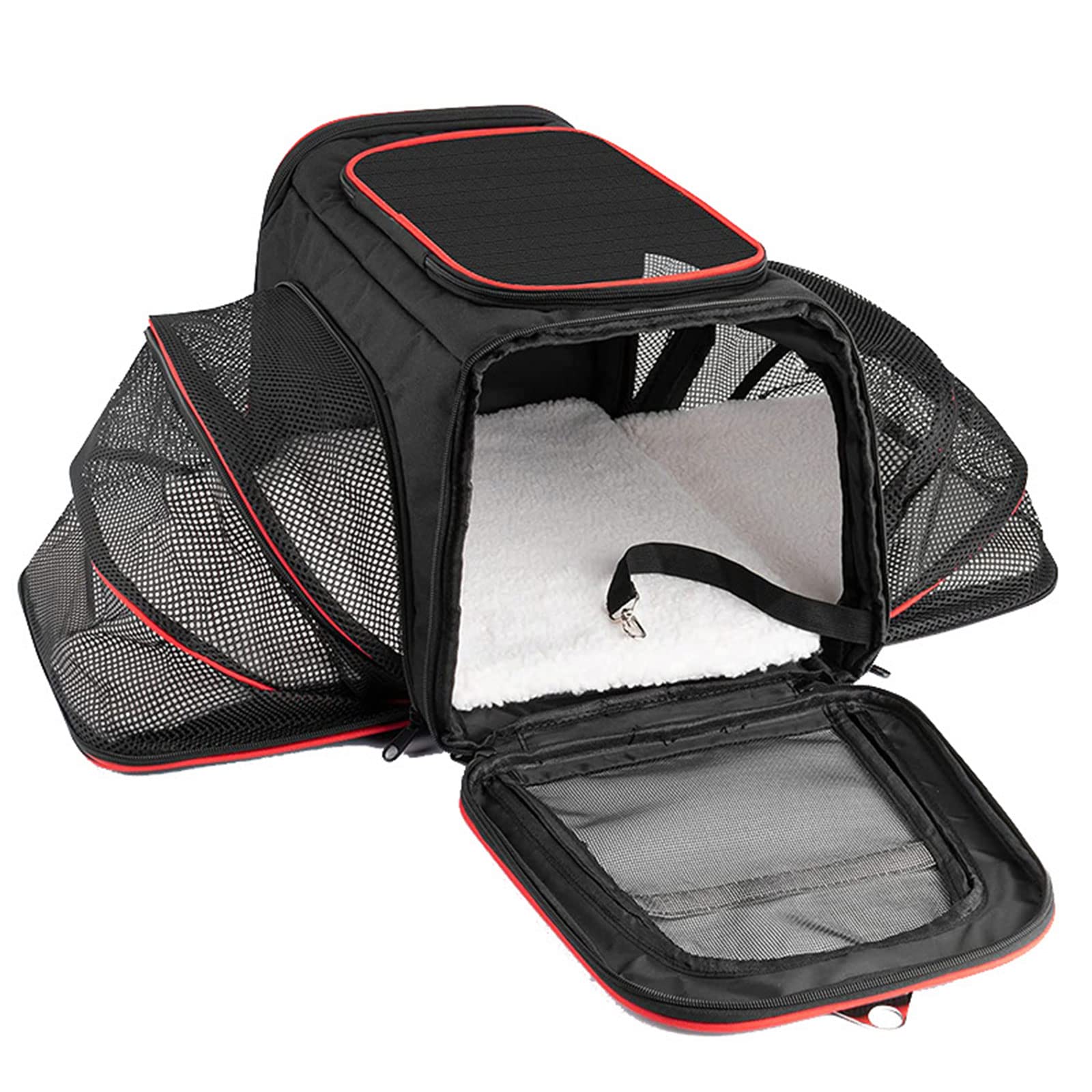 Bolsa transportadora para perros de viaje para mascotas, bolsa de transporte de gran capacidad para gatos con correas, suministros de bolsa para gatos