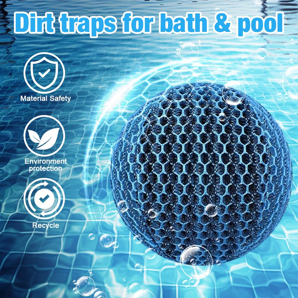 4 Stück Hot Tub Pool Scum Absorber-7 cm, Wiederverwendbarer Schaum zur Beseitigung von Schwammbällen, Poolschwamm Ölabsorber, Whirlpool Schaum Absorber für Schwimmbad und Spa, Whirlpool Zubehör