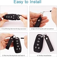 Vista 3 de Funda para Llavero de Silicona para Auto Compatible con Ford F150 Explorer Mustang Edge, para Lincoln MKZ MKX MKC con 5 Botones, Protector Completo