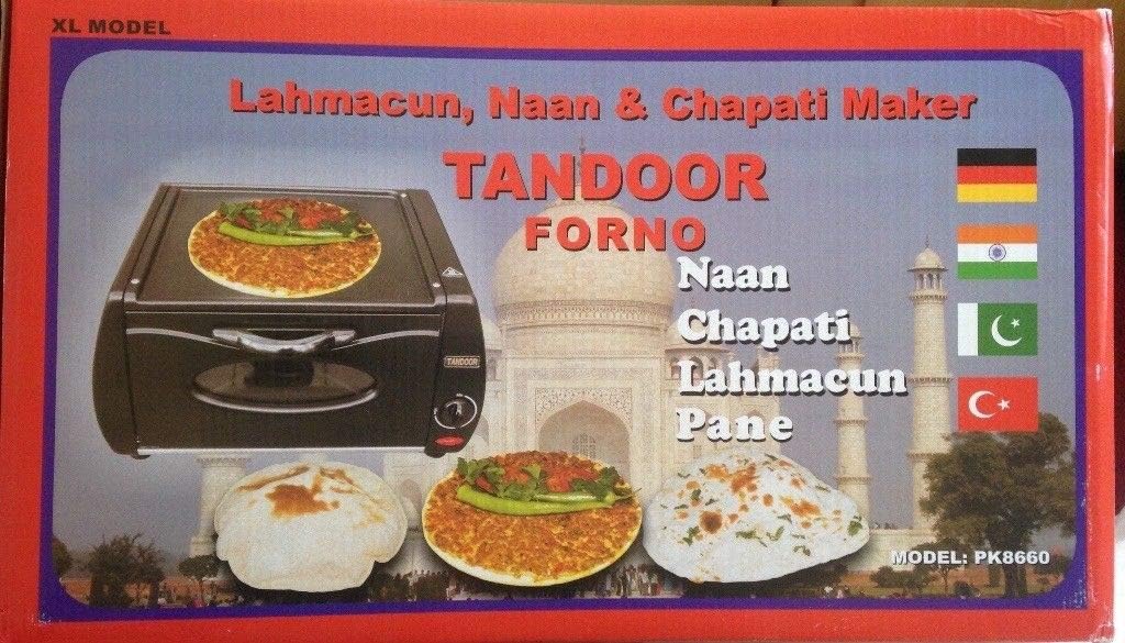 Unknown Mini Tandoor Table Top Oven for Chapattis, Naan, & Pizzas - Compact, Glass, 2100W