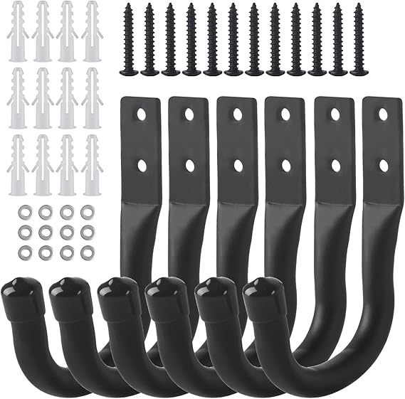Garage Hooks, 6 Pcs Ladder Hooks for Hanging Heavy Duty Hooks, Ladder