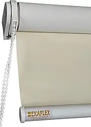 Bekaflex, Cortina Blackout Persiana para portas e janelas de quarto sala cozinha escritório varanda decoração elegante cor branco preto cinza bege | Bekaflex (Bege, 1,10 L X 1,10 A)