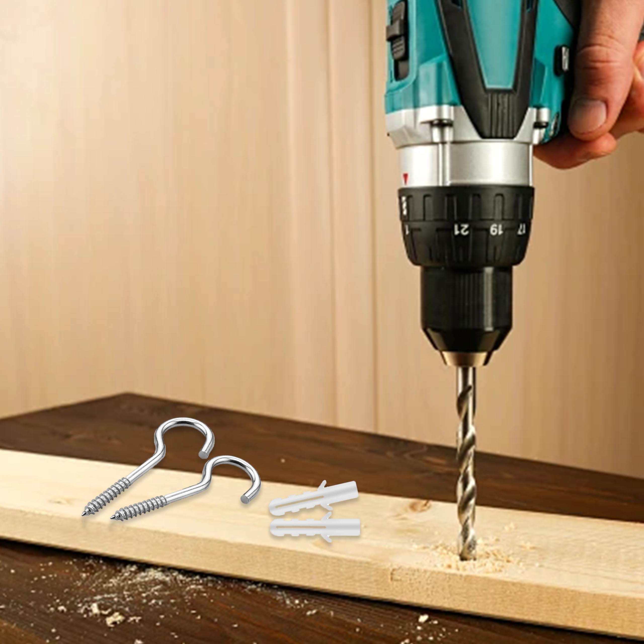 M5 x 65 15 ganci a vite in acciaio inox, ganci per viti, viti a gancio per soffitto ed esterni, per piante sospese, tazze da tè, chiavi