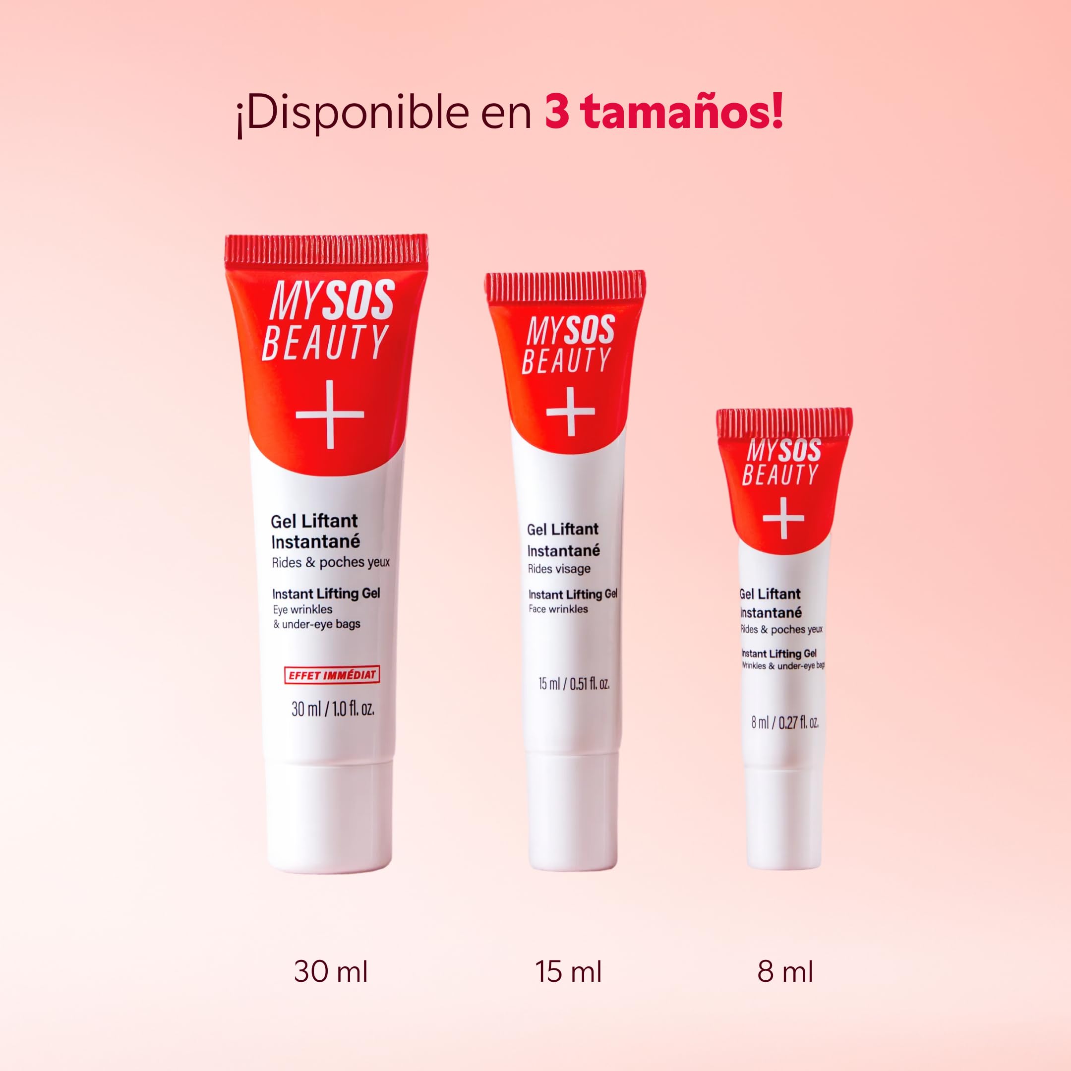 Rellenador de Arrugas - Corrector de Bolsas y Arrugas MYSOSBEAUTY – Crema Lifting Temporal Contorno de Ojos Anti-Edad – Efecto Lifting Instantáneo durante 8 h – Reduce Bolsas Bajo los Ojos (30 ml)