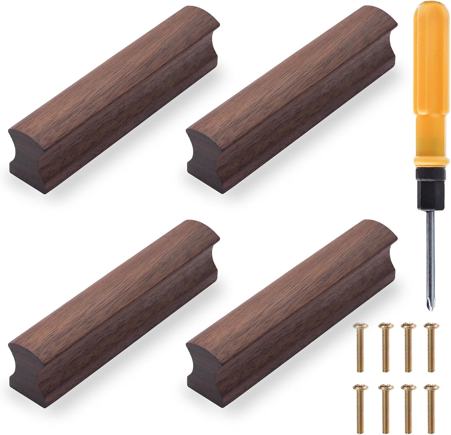 4Pcs Handles Wooden Drawer Handles Wooden Furniture Handle Door