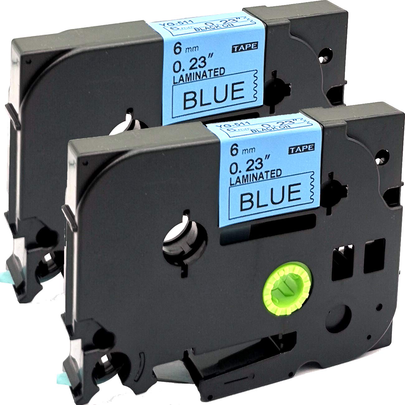 NEOUZA 2PK Compatible for Brother P-Touch Laminated TZe TZ Label Tape Cartridge 6mm x 8m (TZe-511 Black on Blue) โ image 1