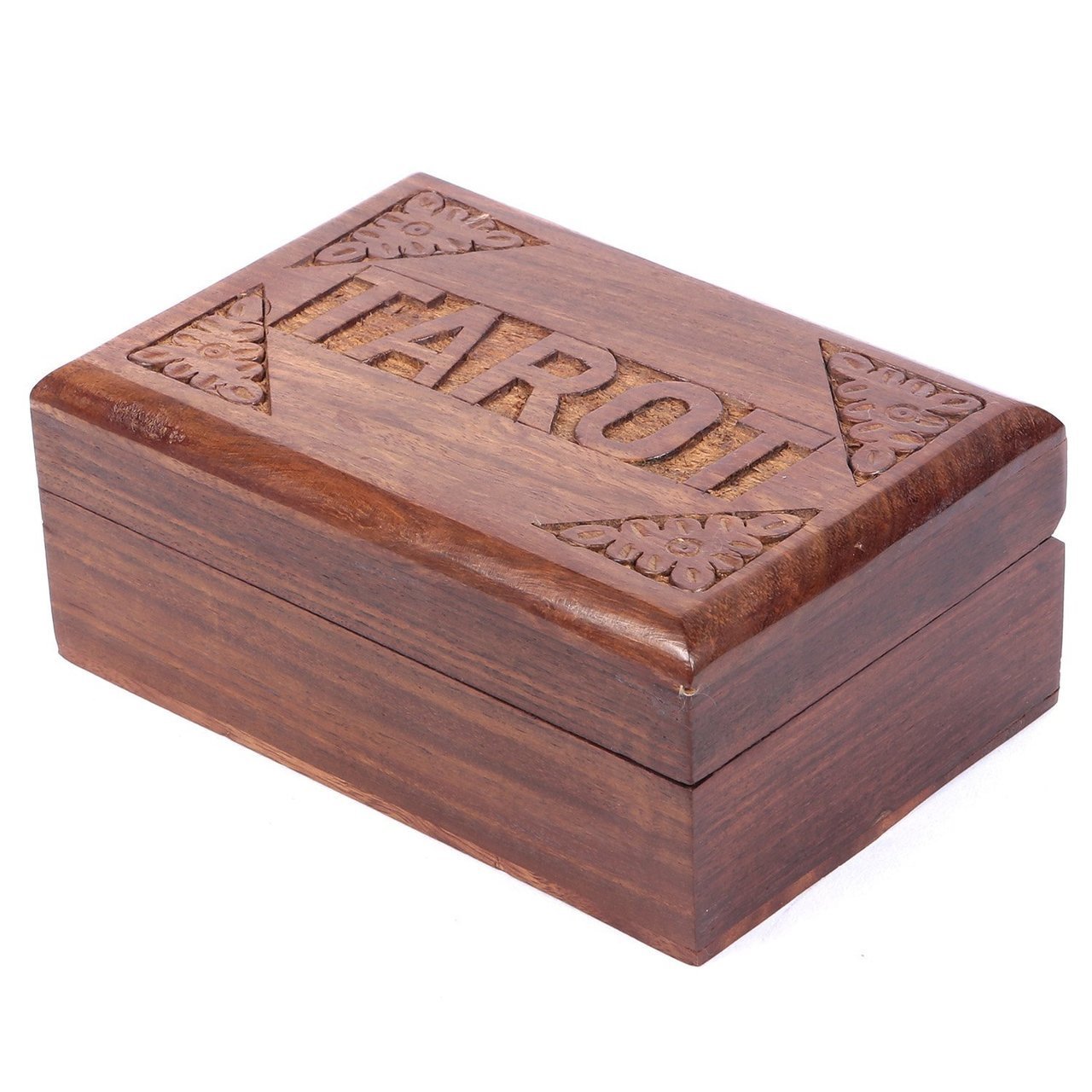 Hand Carved Wooden Engraved Tarot Box