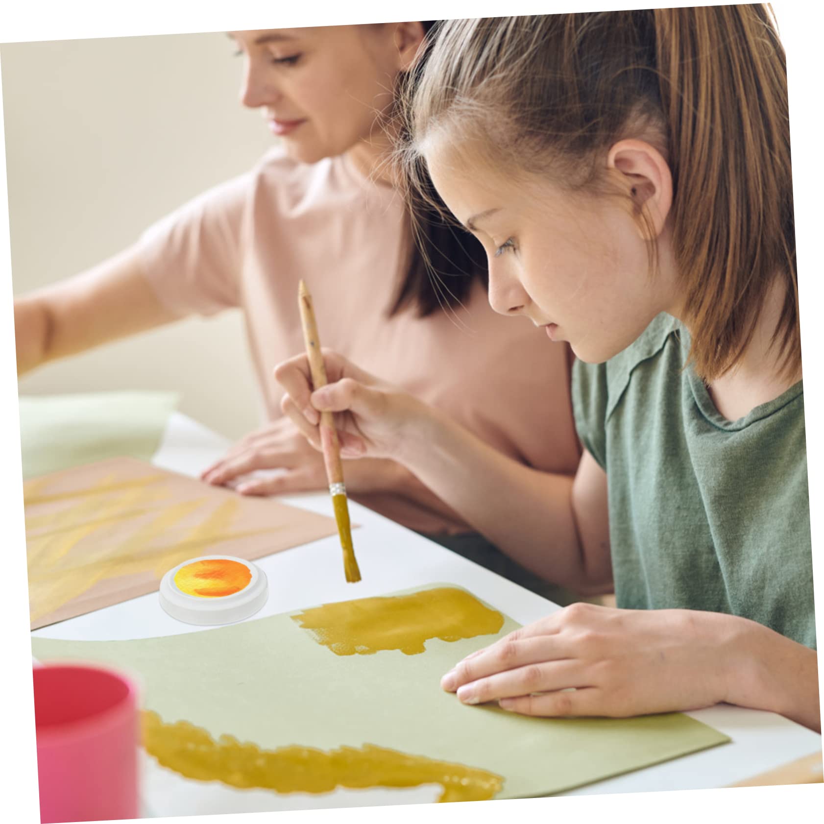 Angoily Aquarellpalette aus Keramik für Professionelle Zeichenpalette Haushaltsfarbpalette Tintenkasten mit Geringer Wasseraufnahme