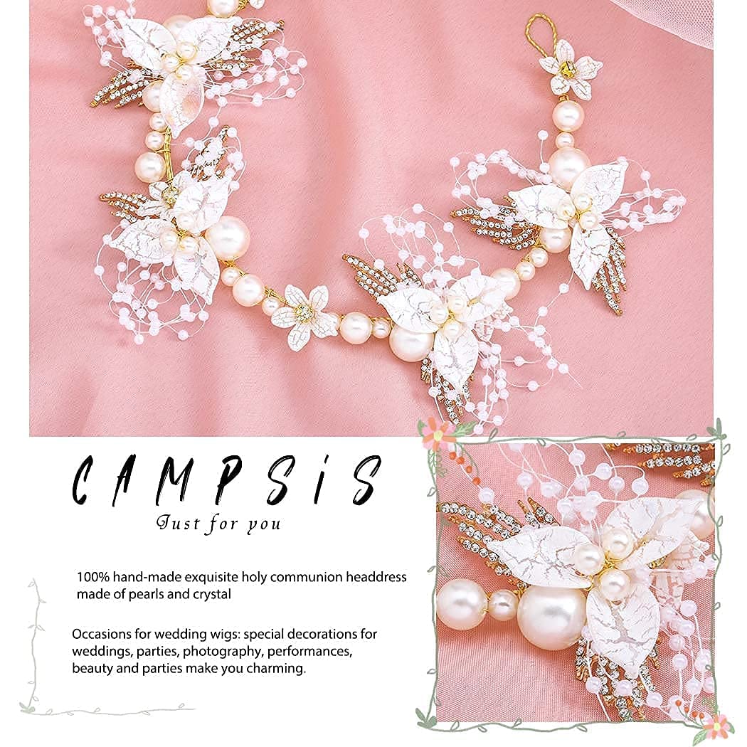 Diademas De Comunion Diademas Para NiÃ±as Tocado De Niña De Las Flores, Diadema De Princesa Para Boda Corona Floral Blanca Para Primera Comunion Accesorio Para El Cabello P14818546 Tocado Para NiÃ±a Tocado
